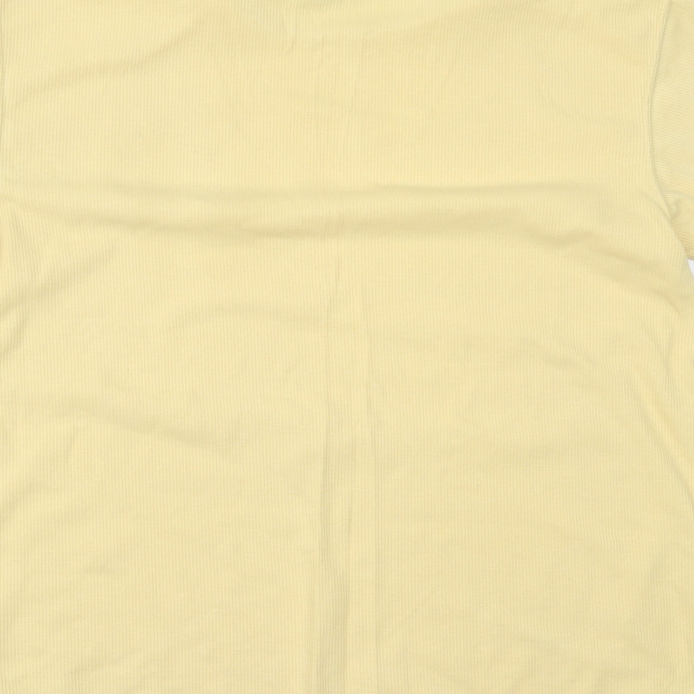 Womens UK Size M Casual Club Yellow Basic T-Shirt