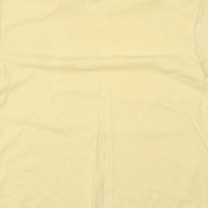 Womens UK Size M Casual Club Yellow Basic T-Shirt