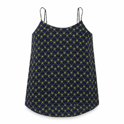 Front view of Oasis women’s blue camisole tank, size UK 8