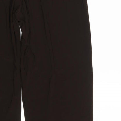Womens UK Size M Preworn Regular Fit Dress Pants Brown Trousers