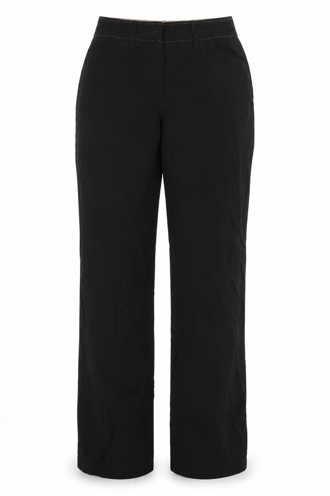 Front view of APANAGE women’s black trousers, size UK 10, 31-inch leg