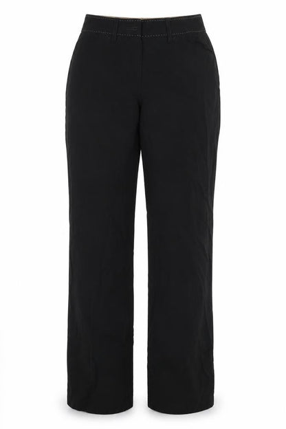 Front view of APANAGE women’s black trousers, size UK 10, 31-inch leg