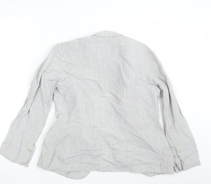 Liz Claiborne  Womens Grey Striped  Jacket Blazer Size 10