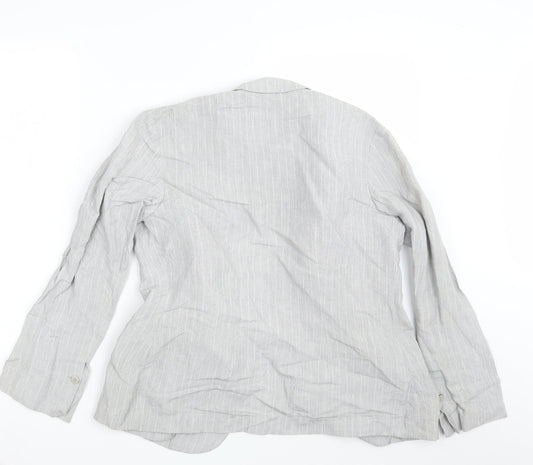 Liz Claiborne  Womens Grey Striped  Jacket Blazer Size 10