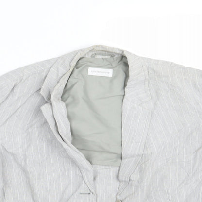 Liz Claiborne  Womens Grey Striped  Jacket Blazer Size 10