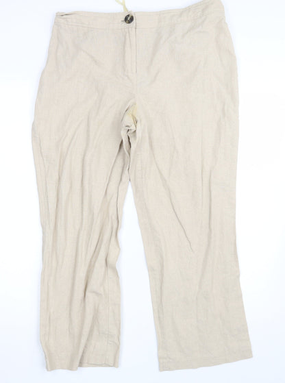 E Womens Beige   Bloomer Trousers Size 14 L25 in