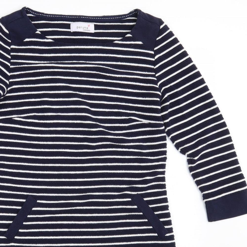 Per Una Womens Blue Striped  Fit & Flare  Size 8