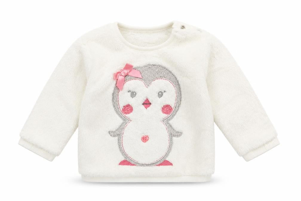 Front view of George girls’ white jumper, size 6-9, months