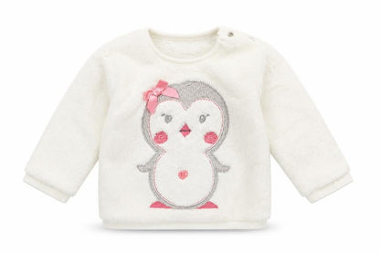 Front view of George girls’ white jumper, size 6-9, months