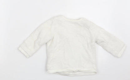 Back view of George girls’ white jumper, size 6-9, months