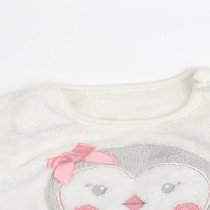 Close-up detail of George girls’ white jumper, size 6-9, months