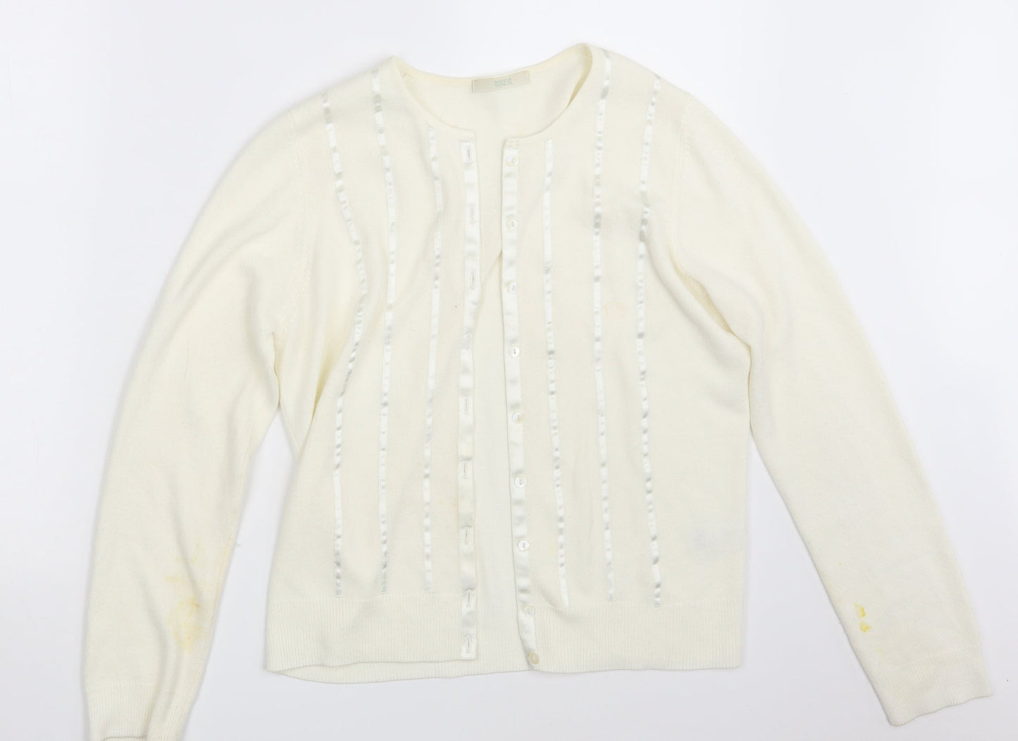 Womens UK Size 12 M&S Ivory Cardigan Jumper