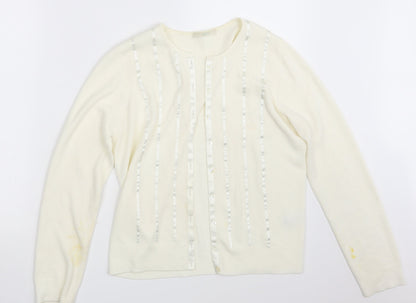 Womens UK Size 12 M&S Ivory Cardigan Jumper