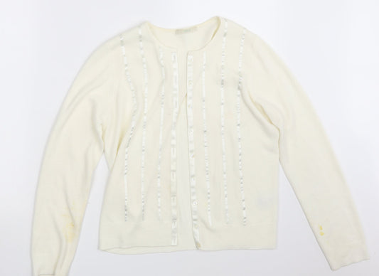 Womens UK Size 12 M&S Ivory Cardigan Jumper