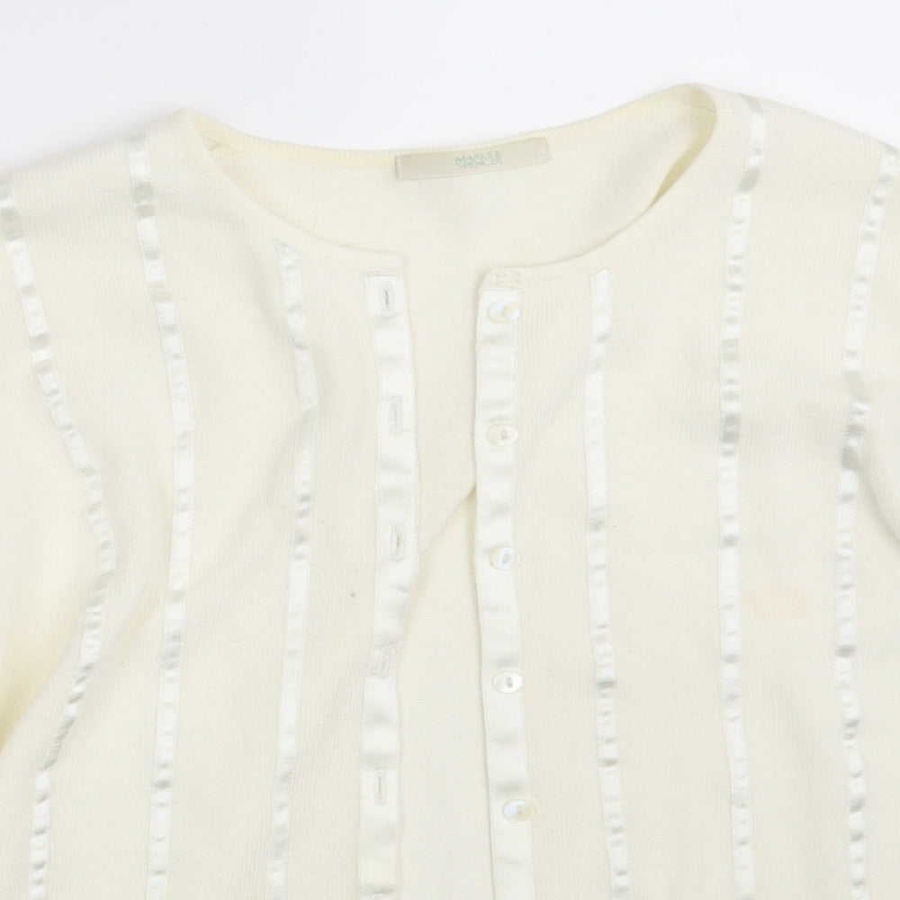 Womens UK Size 12 M&S Ivory Cardigan Jumper
