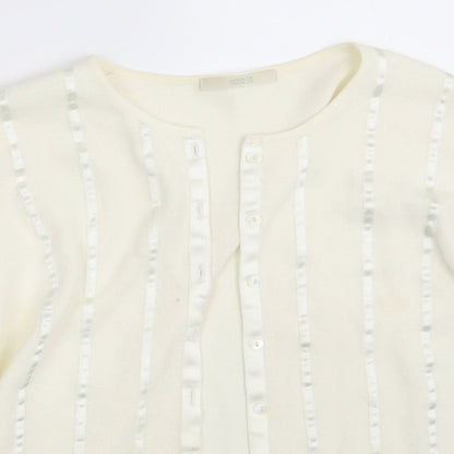 Womens UK Size 12 M&S Ivory Cardigan Jumper