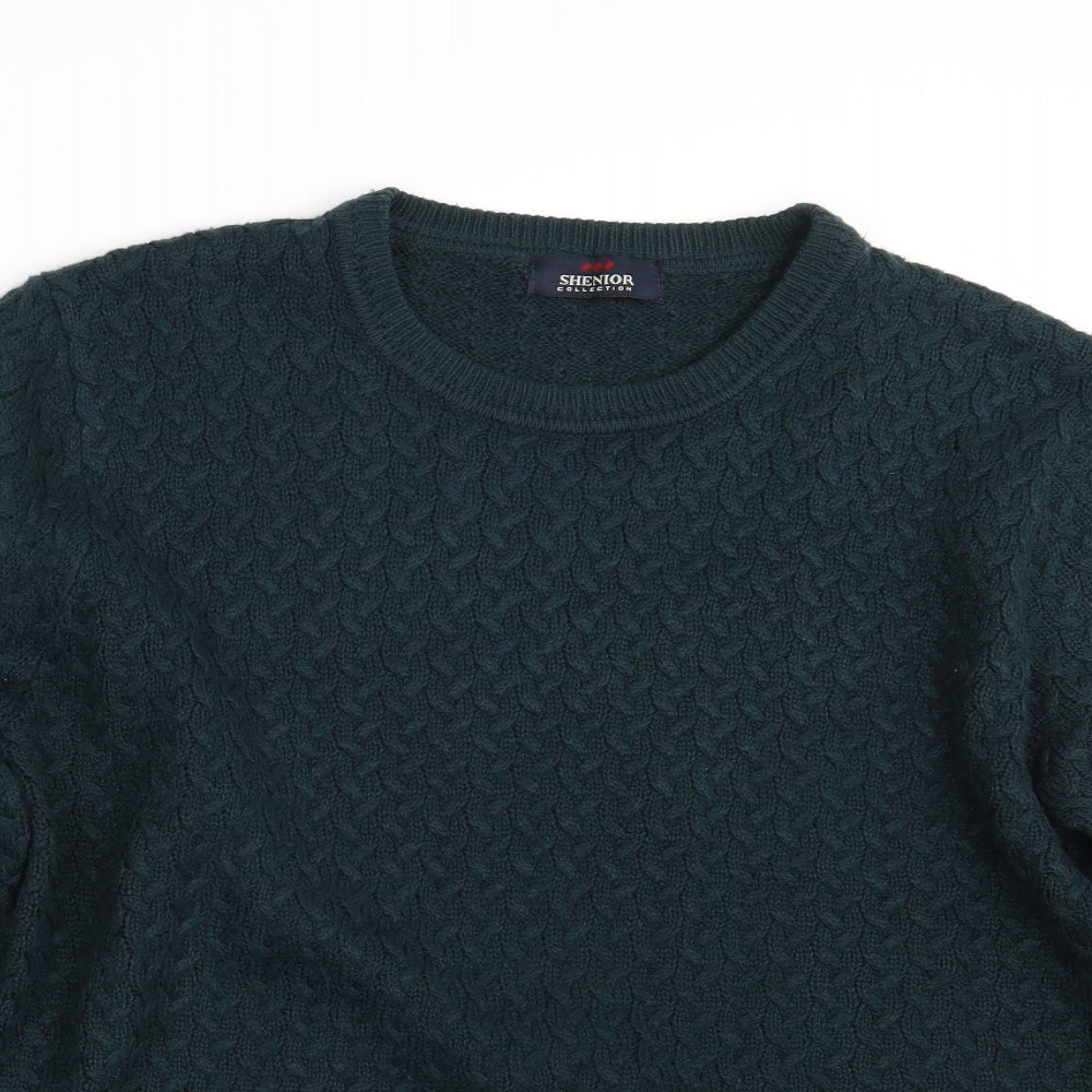 SHENIOR Collection Mens Green  Knit Pullover Jumper One Size