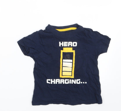 Additional front view of Pep&Co boys’ blue basic t-shirt, size 24, months