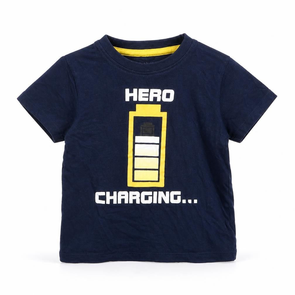 Front view of Pep&Co boys’ blue basic t-shirt, size 24, months