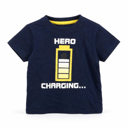 Front view of Pep&Co boys’ blue basic t-shirt, size 24, months