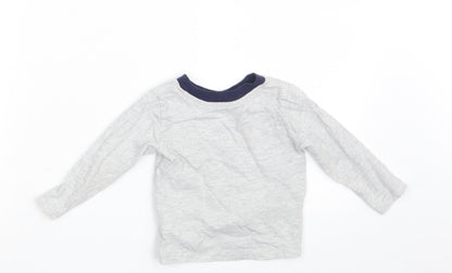 Back view of Primark Baby Grey Basic T-Shirt, size 9-12, Months - Cool Like Mum