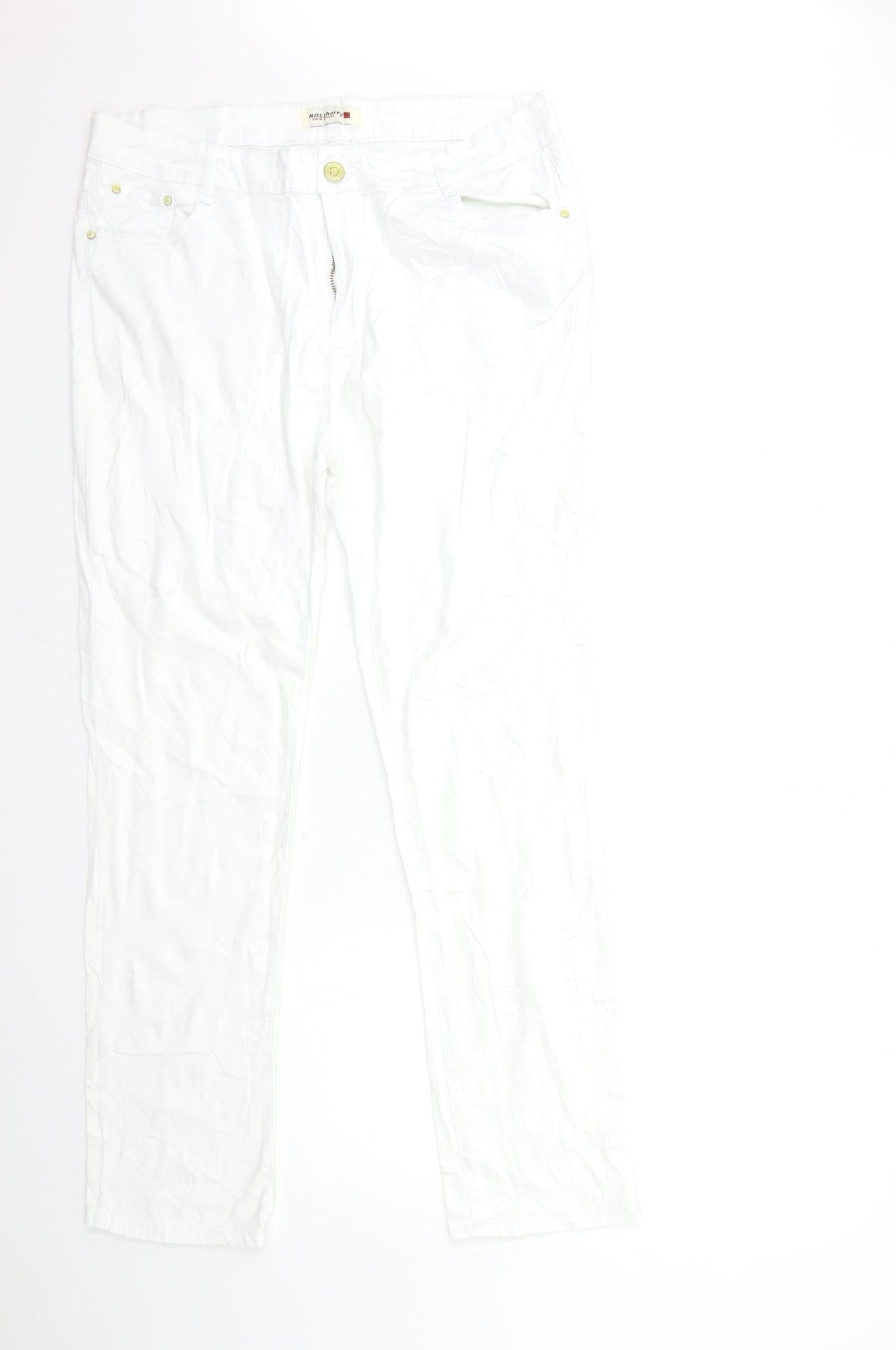 miss cherry Womens White  Denim Straight Jeans Size 38 in L30 in