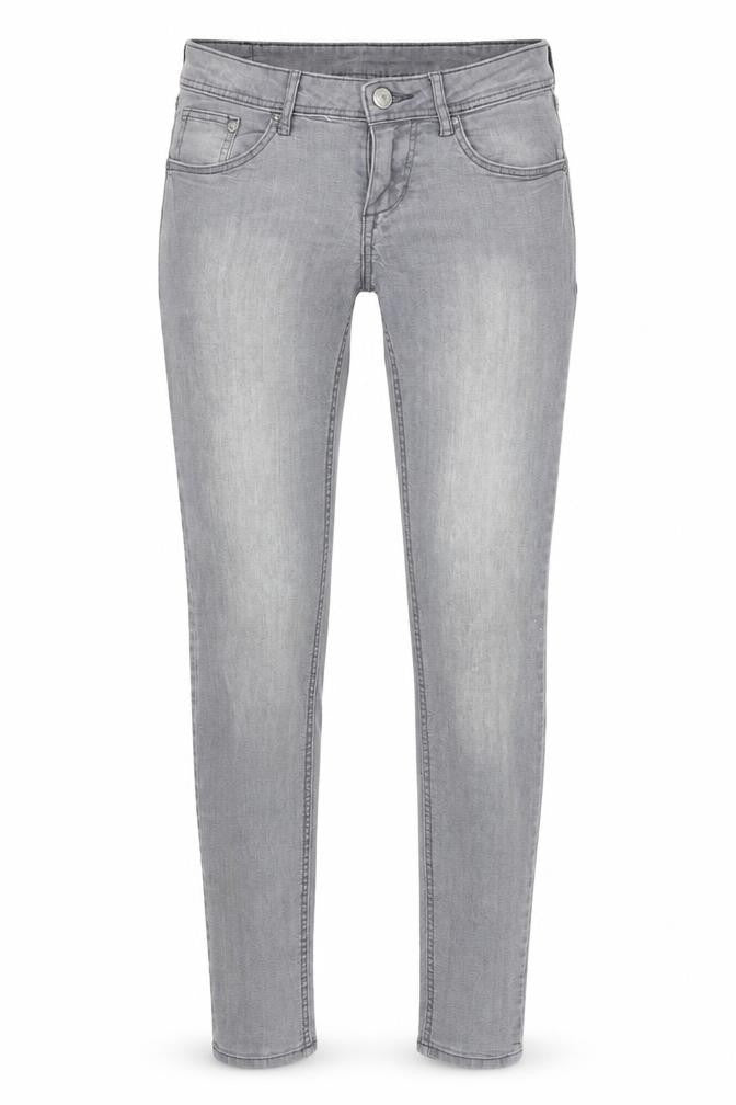 Front view of H&M women’s grey denim skinny jeans, size UK 26, in, 30-inch leg