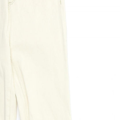 Womens UK Size 8 Stradivarius Regular Fit Skinny Ivory Jeans