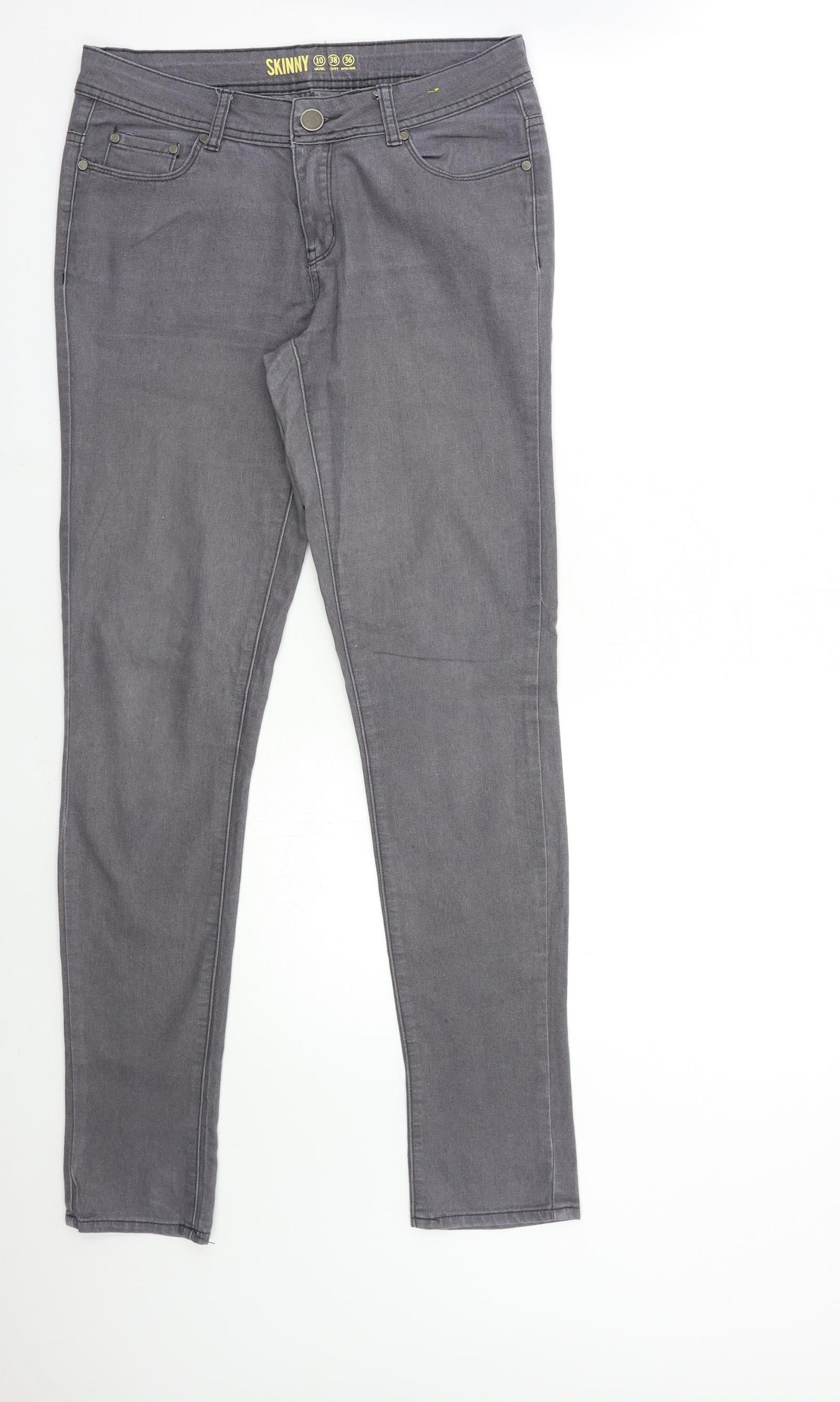 Denim & Co. Womens Grey  Denim Skinny Jeans Size 10 L31 in