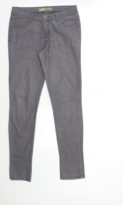 Denim & Co. Womens Grey  Denim Skinny Jeans Size 10 L31 in