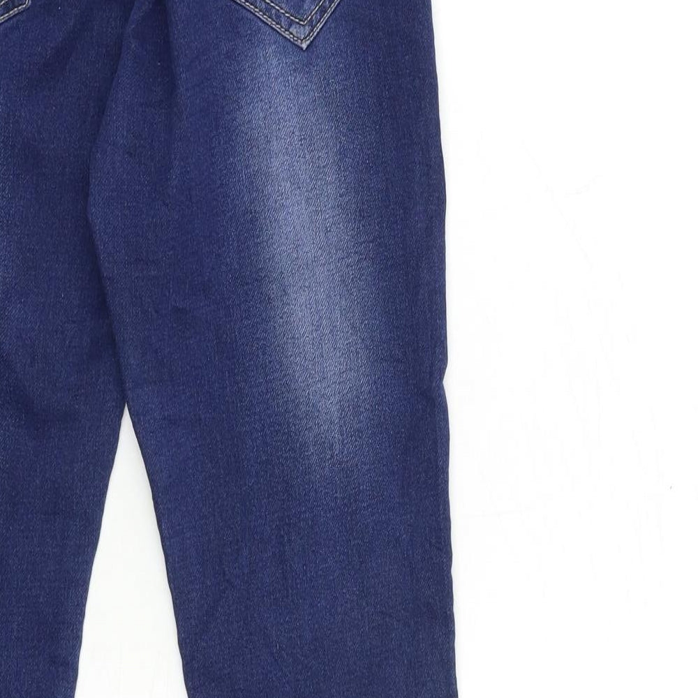 yilihao Girls Blue Floral Denim Skinny Jeans Size 14 Years