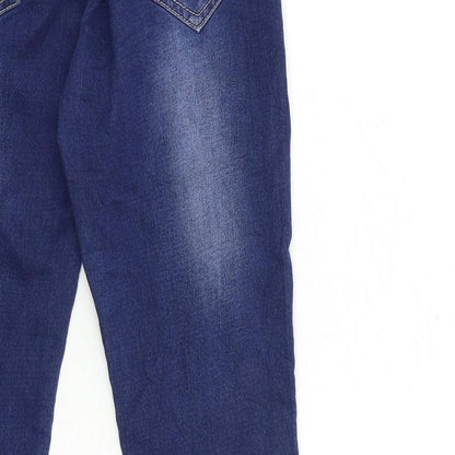 yilihao Girls Blue Floral Denim Skinny Jeans Size 14 Years