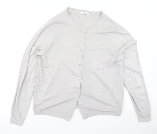 Classic Womens Grey  Knit Cardigan Jumper Size 18