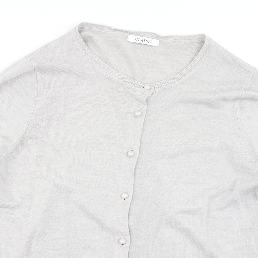 Classic Womens Grey  Knit Cardigan Jumper Size 18