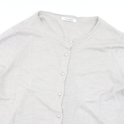 Classic Womens Grey  Knit Cardigan Jumper Size 18