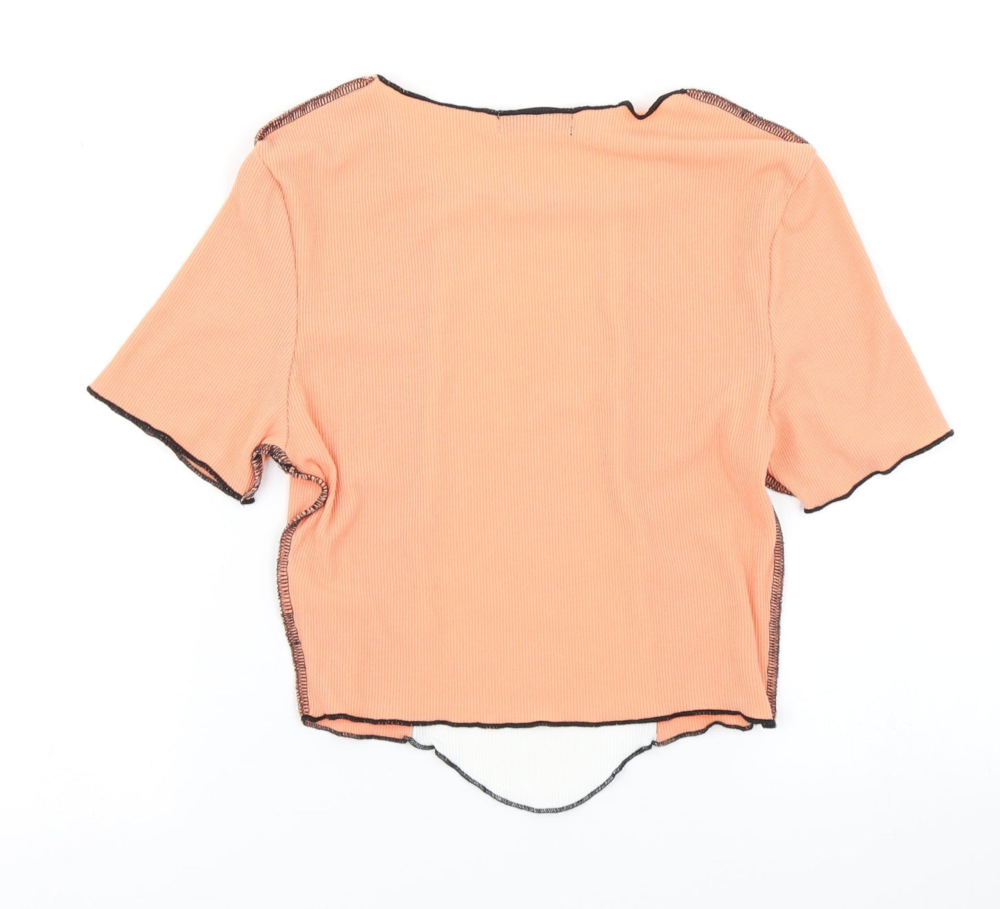SheIn Womens Orange Colourblock  Cropped T-Shirt Size XS