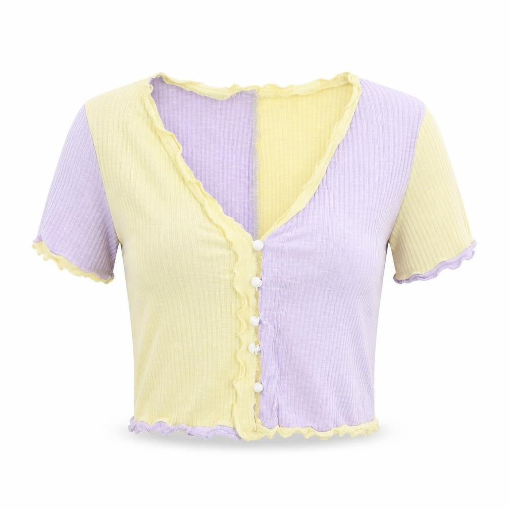 Front view of SHEIN women’s purple knit cardigan jumper, size XS