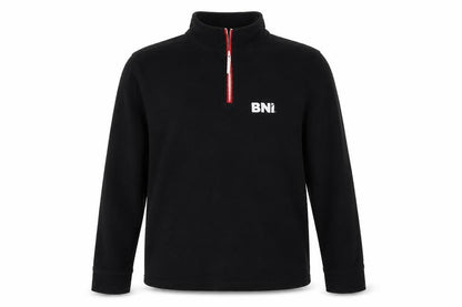 Front view of Finden Hales men’s black fleece pullover sweatshirt, size M