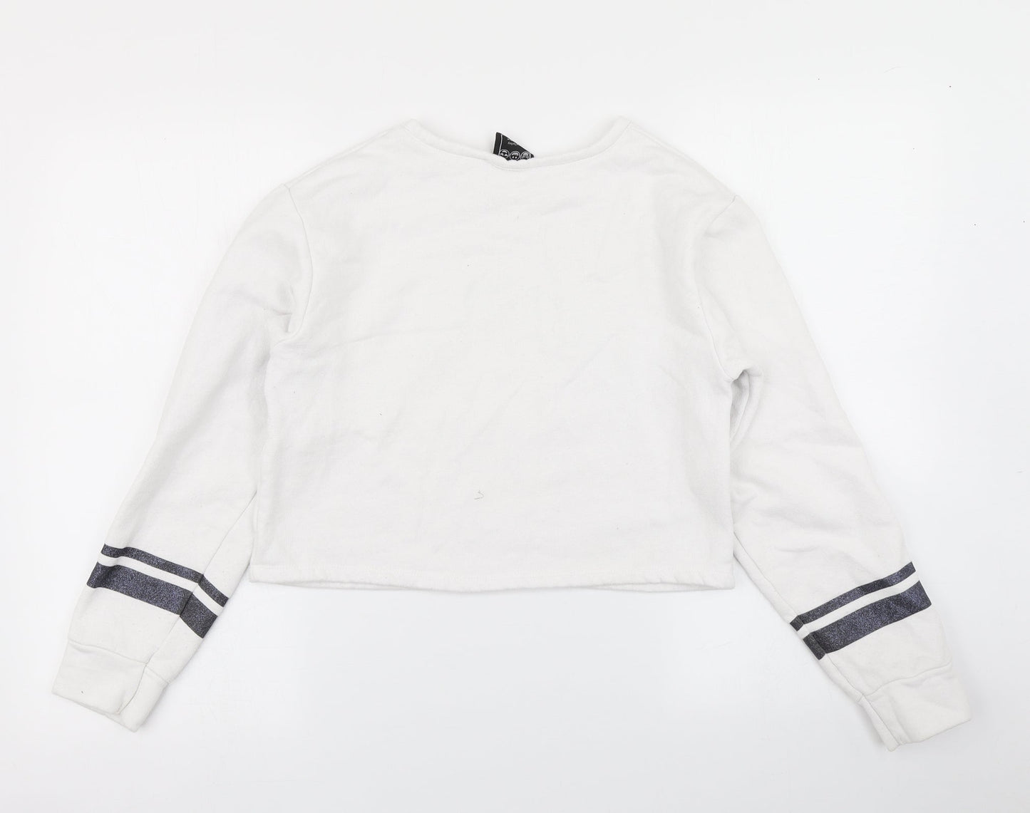 Primark Girls White   Pullover Sweatshirt Size 13-14 Years  - Cropped