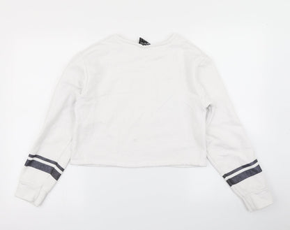 Primark Girls White   Pullover Sweatshirt Size 13-14 Years  - Cropped