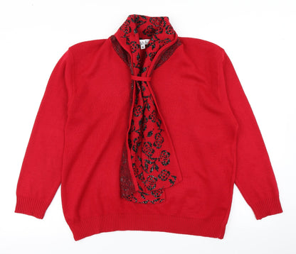 Womens UK Size M Pure & Natural Red Pullover Jumper
