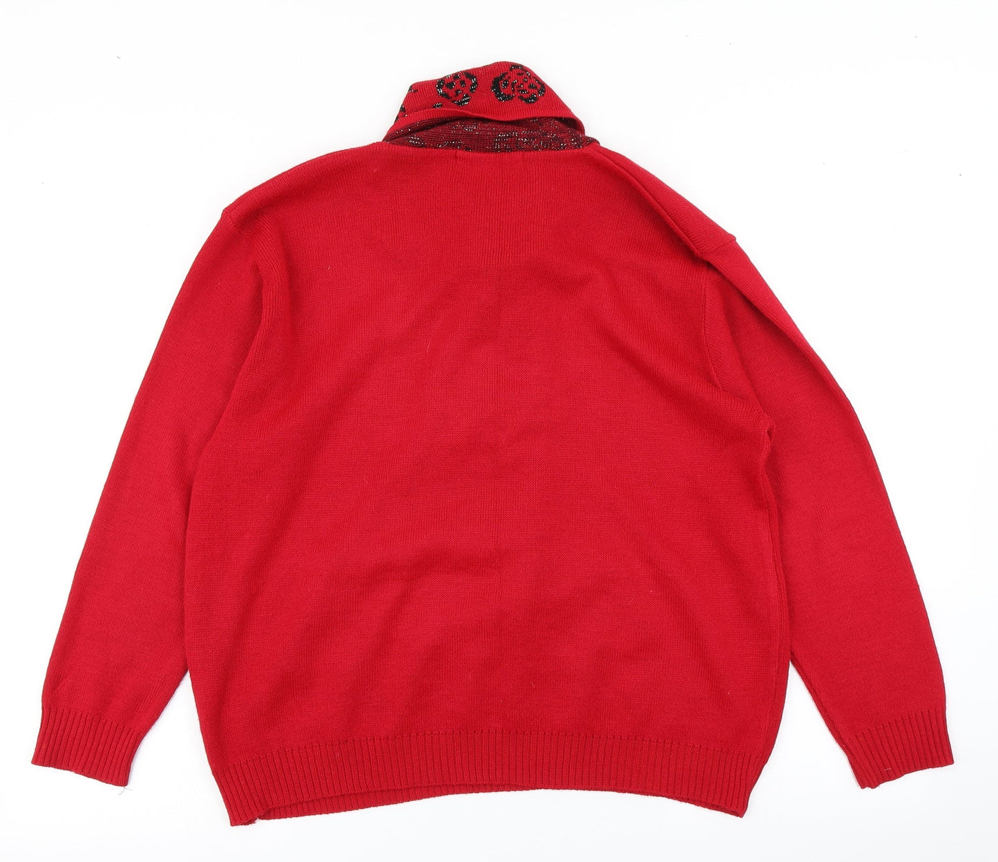 Womens UK Size M Pure & Natural Red Pullover Jumper
