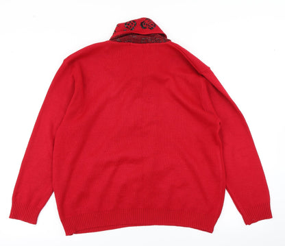 Womens UK Size M Pure & Natural Red Pullover Jumper