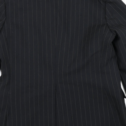 Brand and care label for Jackson King men’s black striped jacket blazer, size 44
