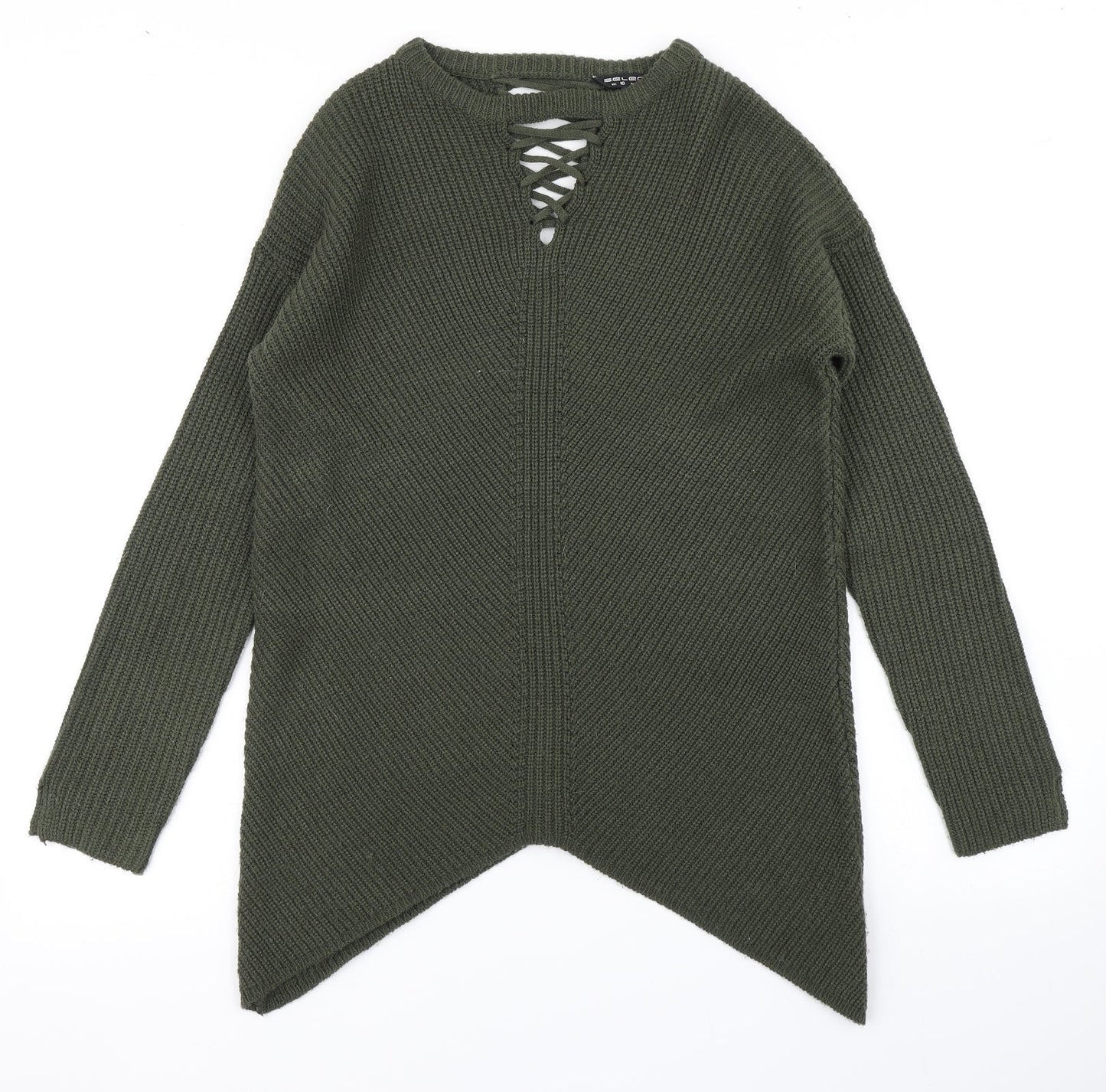 Womens UK Size 10 Select Green Pullover Jumper