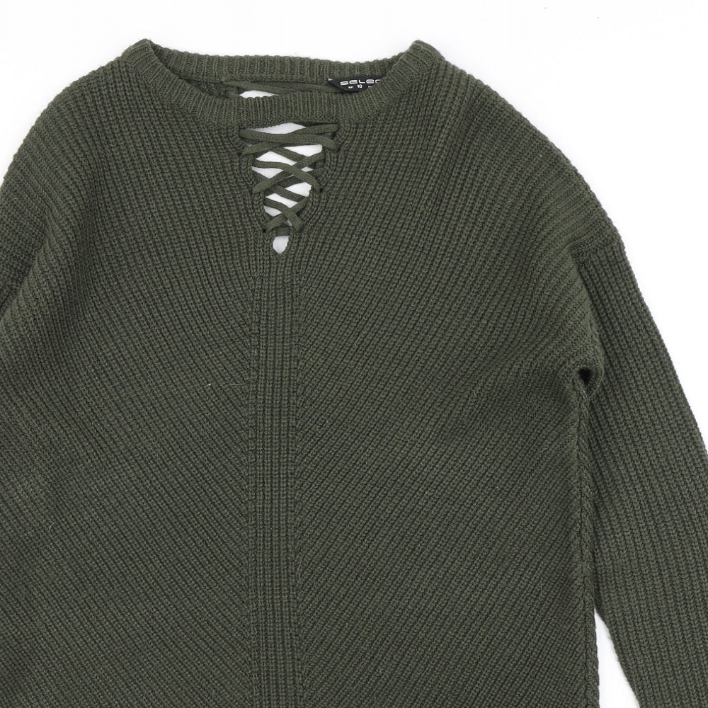 Womens UK Size 10 Select Green Pullover Jumper