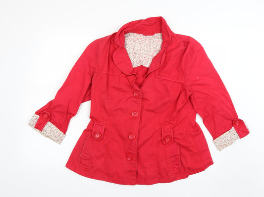 F&F Womens Red   Overcoat Coat Size 16