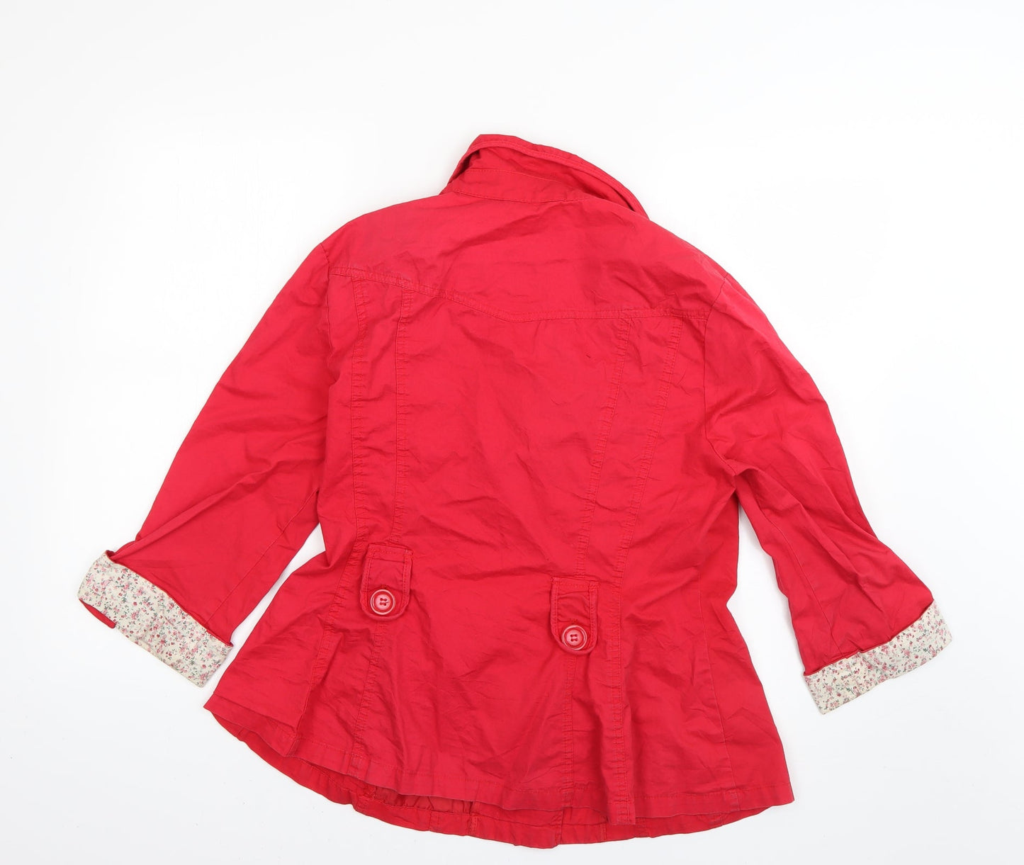 Womens UK Size 16 F&F Red Overcoat