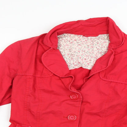Womens UK Size 16 F&F Red Overcoat