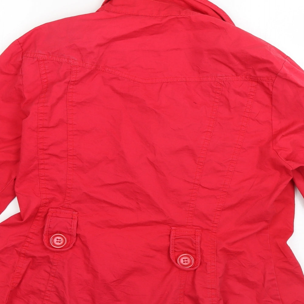 Womens UK Size 16 F&F Red Overcoat